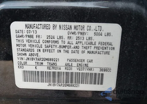 2014 Infiniti Q50 Sport z USA, uszkodzony, nr VIN JN1BV7AR2EM689221